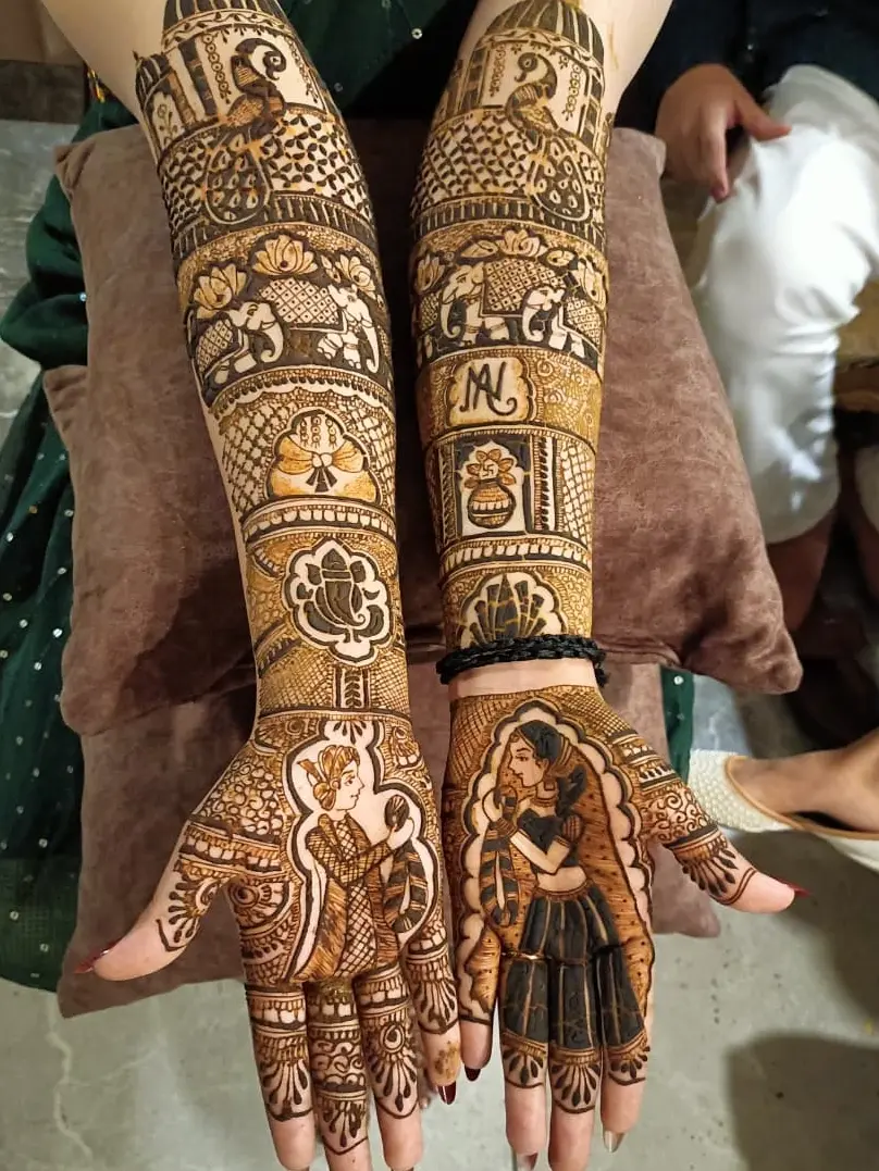 bridal mehandi design on hands